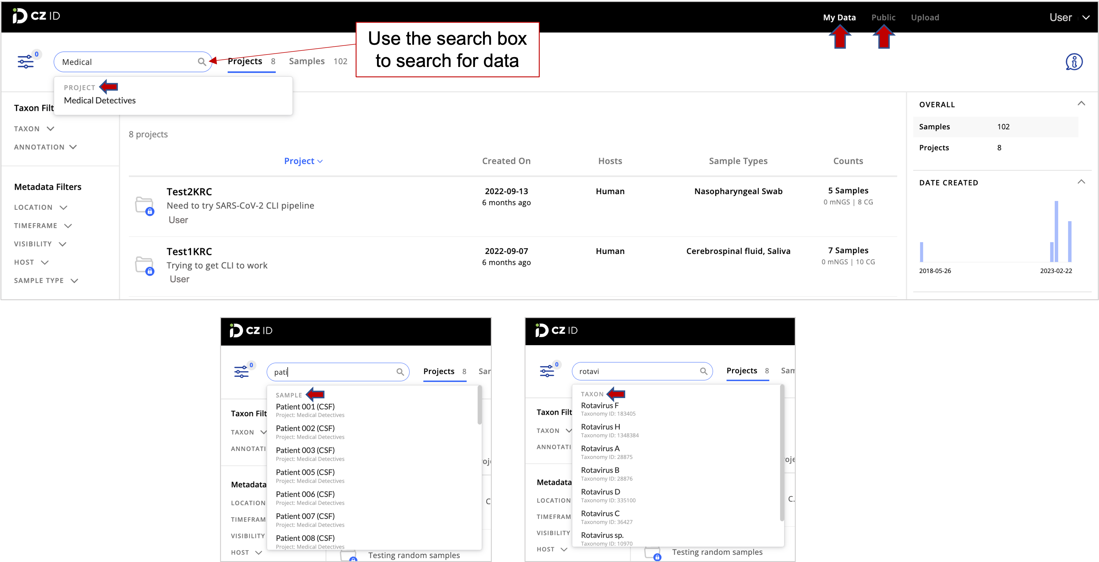 Sort Filter Search Data CZ ID Help Center
